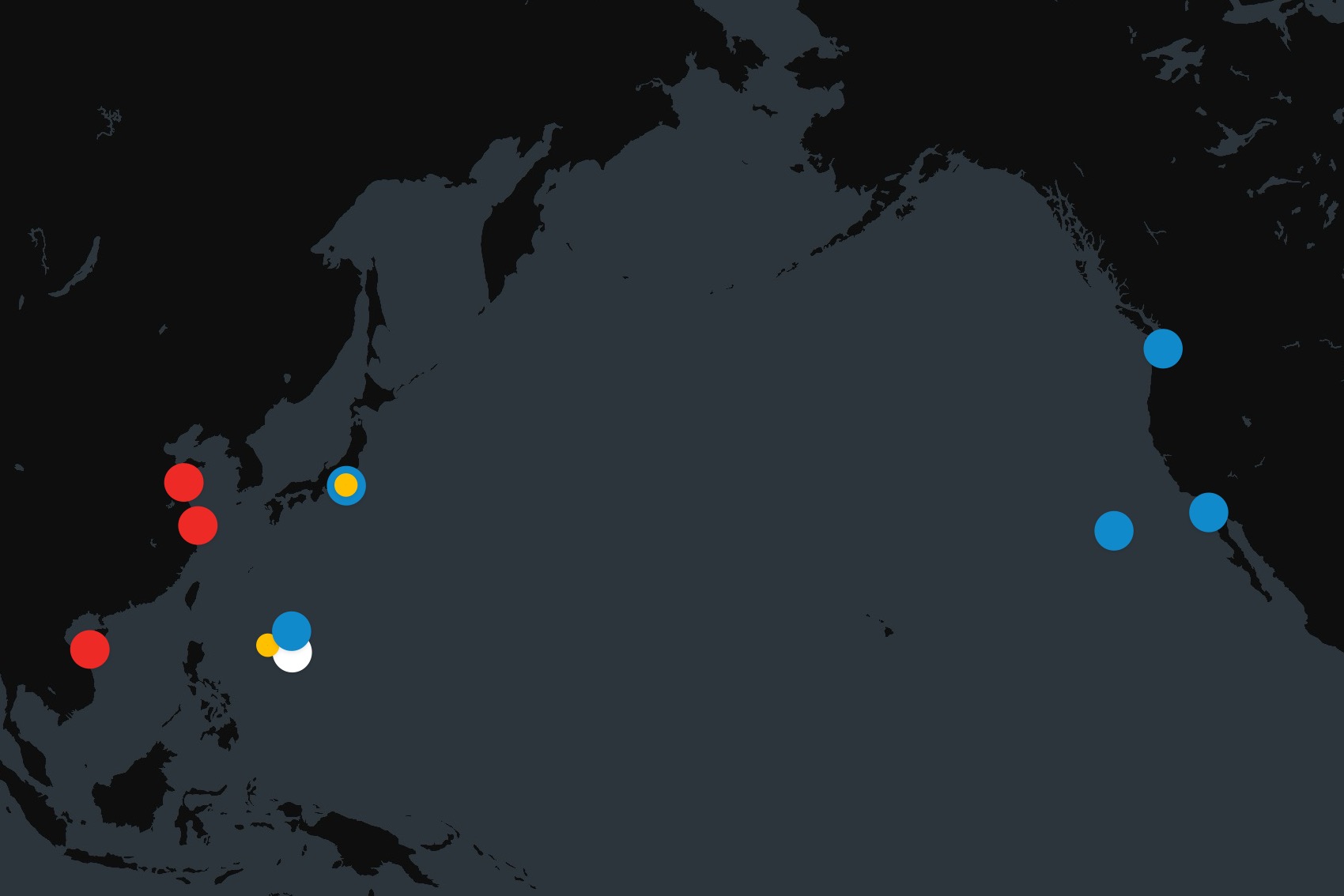 The map shows American and Chinese aircraft carriers in the quiet Pacific this week star-news.press/wp