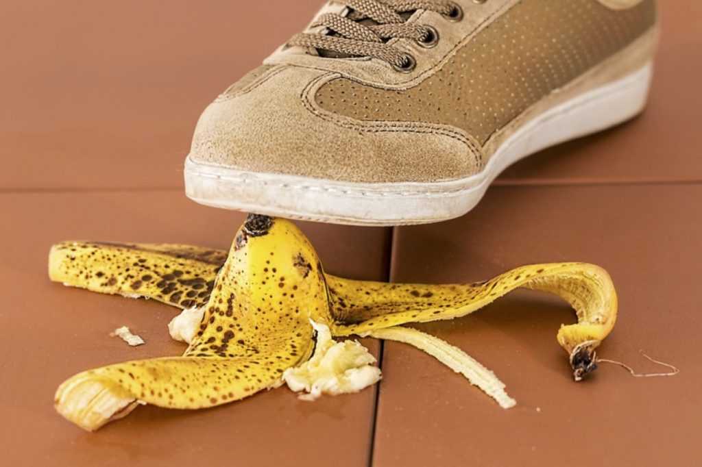 What should the victim's document do after the slip and fall incident?