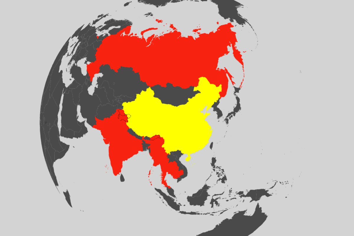 The map shows China surrounded by conflicts star-news.press/wp